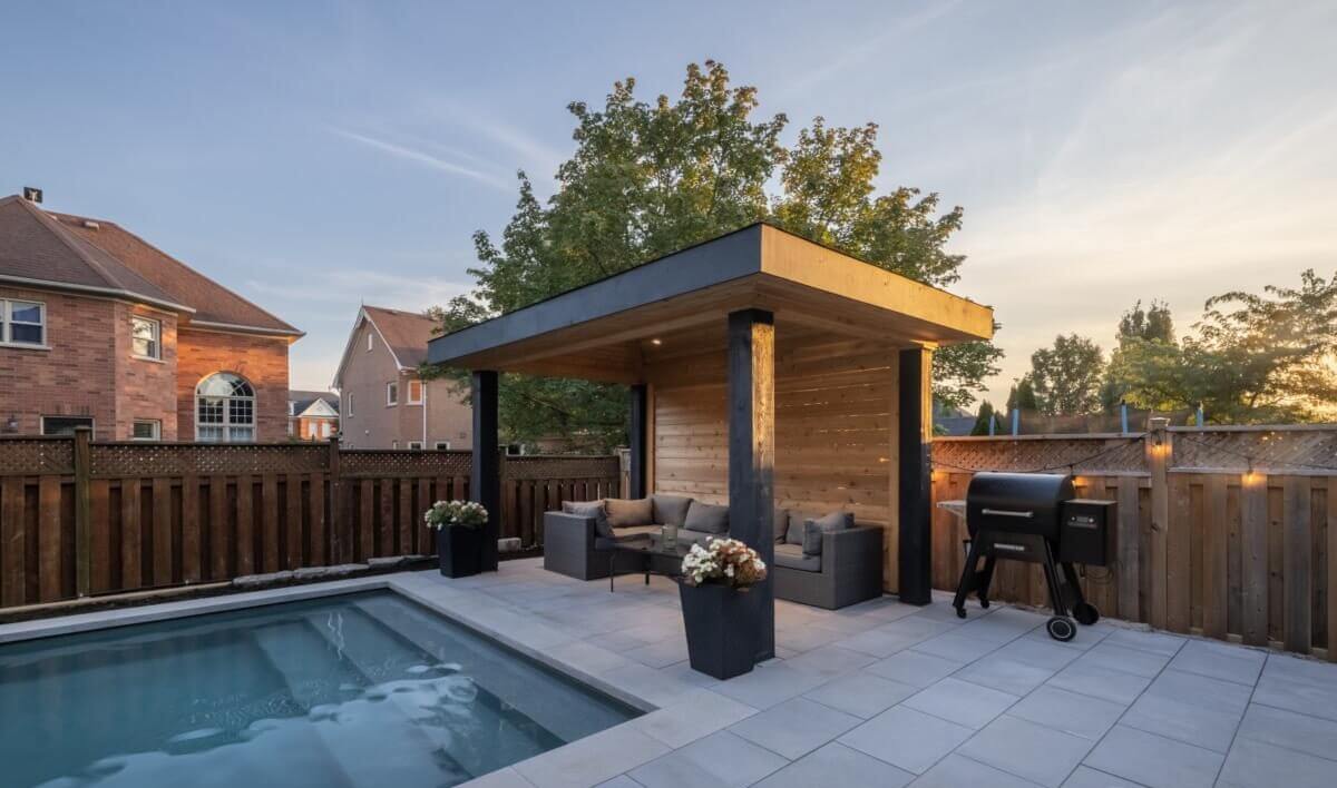 Perfect backyard pool installation