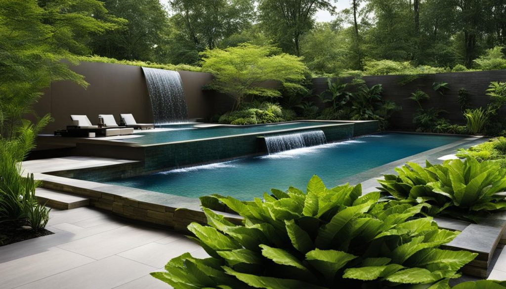 Professional pool water feature installation