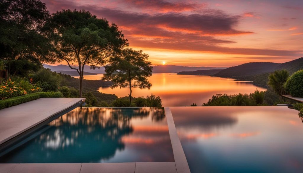 backyard oasis infinity pool