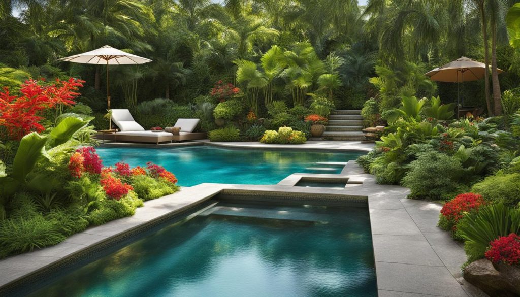 Pool landscaping plants